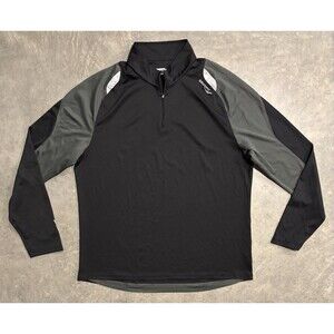 Saucony 1/4 Zip Pullover Mens 2XL Black Long Sleeve Mock Neck Running
